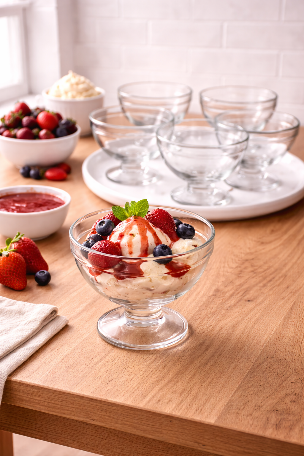 Elegant Glass Dessert Bowl Set